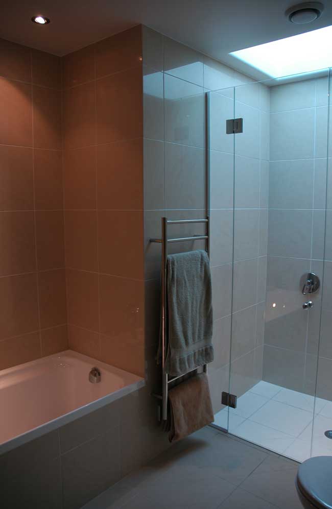 Guest Bathroom, Semple House Penthouse, Wellington, New
Zealand Guest Bathroom View. Residential,
New Penthouse Home. Photograph by Frederick
Clifford Gibson