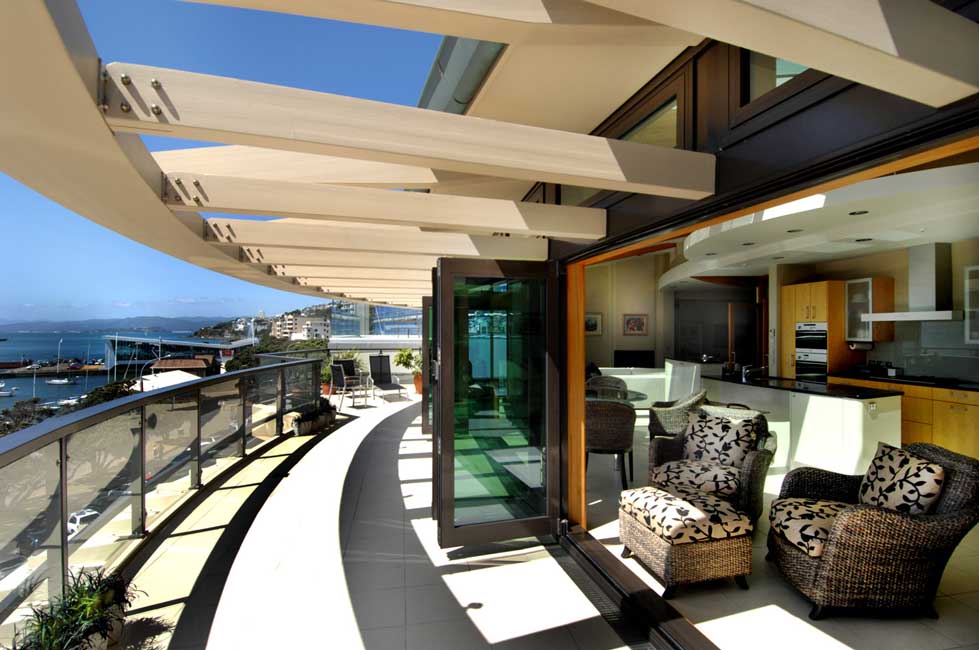 Outside in, Terrace, Semple House Penthouse, Wellington, New
Zealand Terrace View. Residential,
New Penthouse Home. Photograph by John Veltri