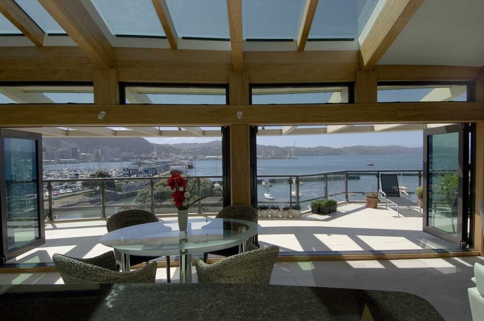 Outside in, Kitchen, Semple House Penthouse, Wellington, New
Zealand Kitchen View. Residential,
New Penthouse Home. Photograph by John Veltri
