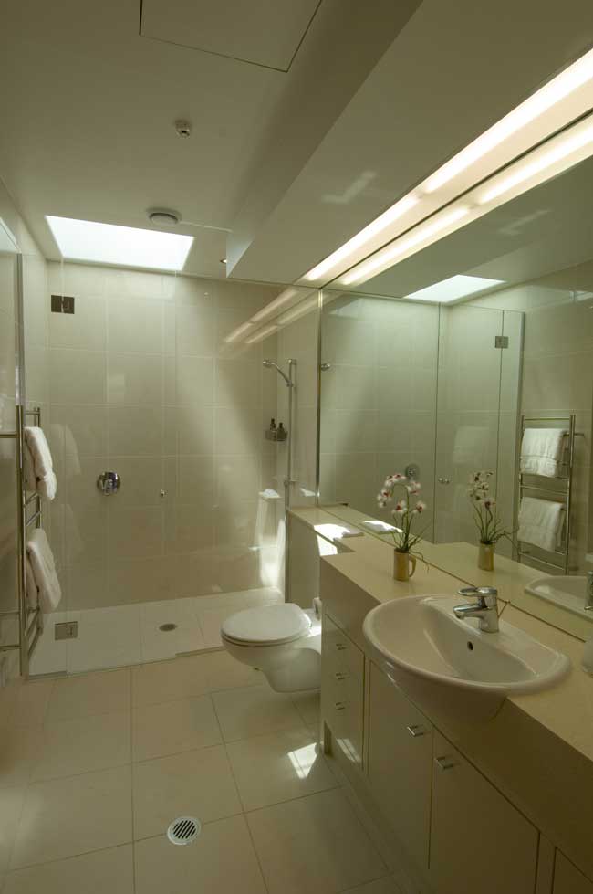 Master Bathroom, Semple House Penthouse, Wellington, New
Zealand Master Bathroom View. Residential,
New Penthouse Home. Photograph by John Veltri