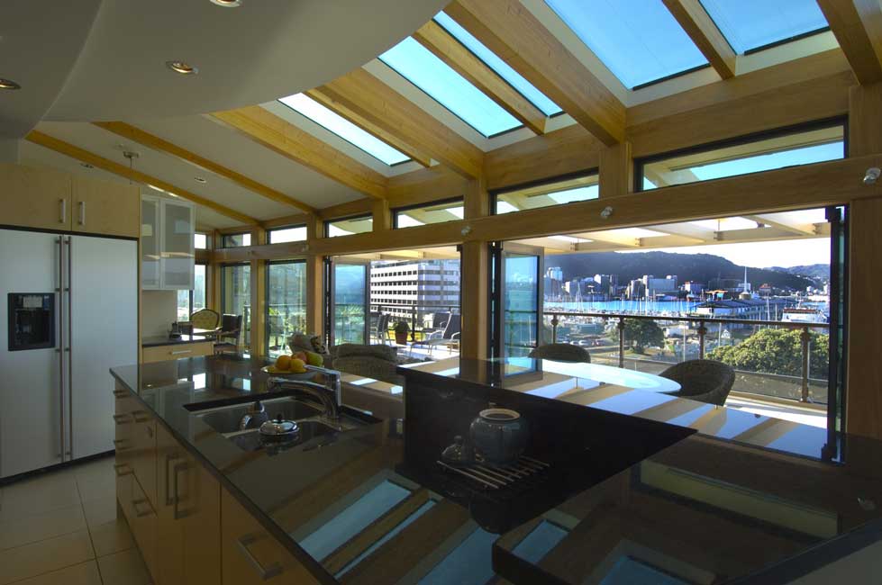 Kitchen, Semple House Penthouse, Wellington, New
Zealand Kitchen View. Residential,
New Penthouse Home. Photograph by John Veltri