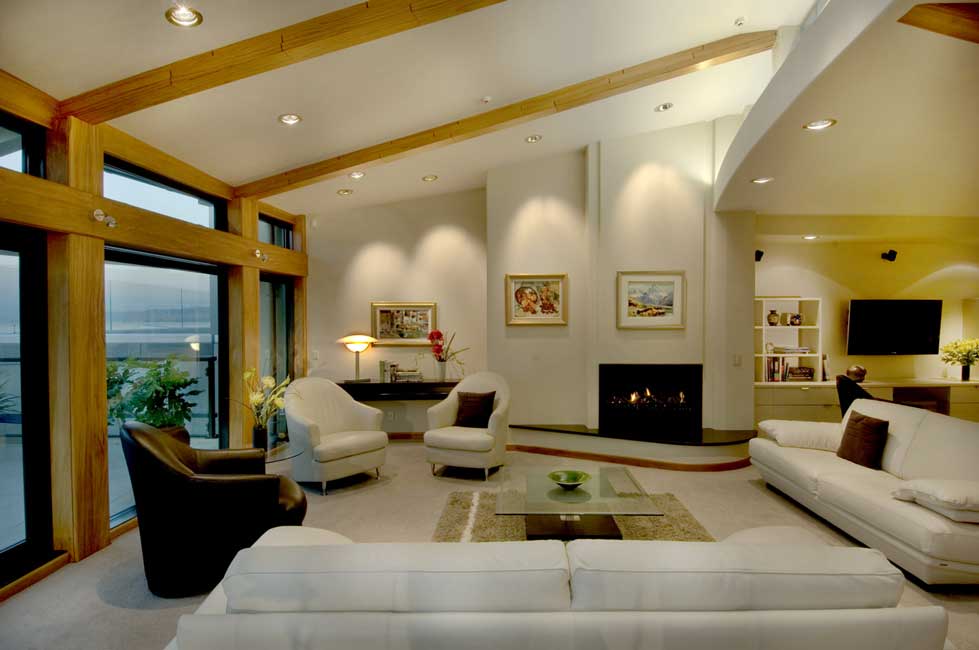Living Room, Semple House Penthouse, Wellington, New
Zealand Living Room View. Residential,
New Penthouse Home. Photograph by John Veltri